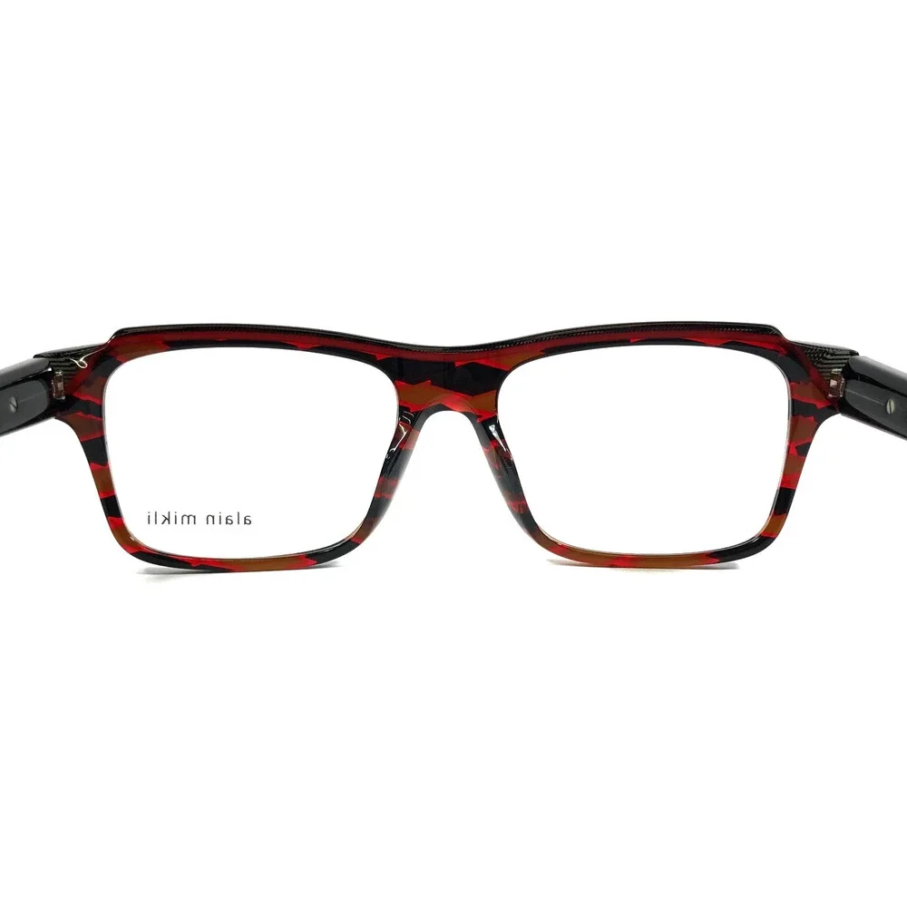 Alain Mikli Eyeglasses Frames A03150 005 Rhombus Red Black Pont Blac 55-18-145